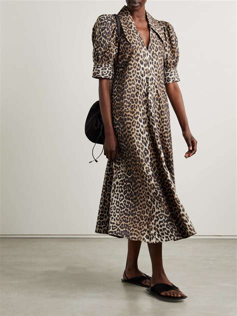 ganni net sustain leopard print.